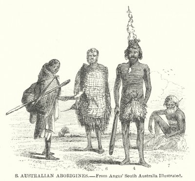 Aborígenes de Australia Meridional (grabado) de English School