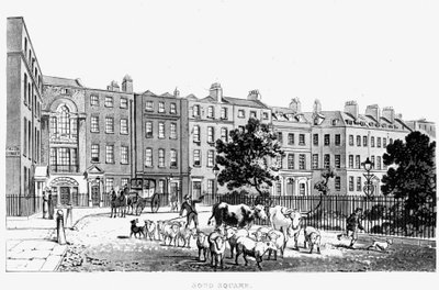 Esquina Suroeste de Soho Square, 1816 de English School