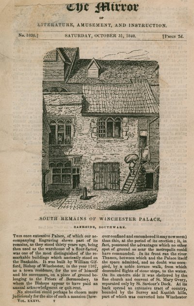 Restos del Palacio de Winchester en Bankside de English School
