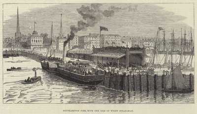 Muelle de Southampton, con el barco de vapor de la Isla de Wight de English School