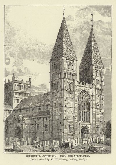 Catedral de Southwell, desde el noroeste de English School