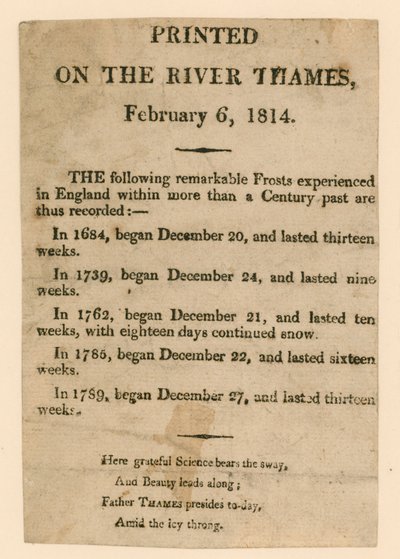 Souvenir de la Feria de Hielo de 1814 de English School