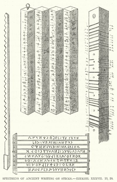Especímenes de escritura antigua en palos, Ezequiel XXXVII de English School