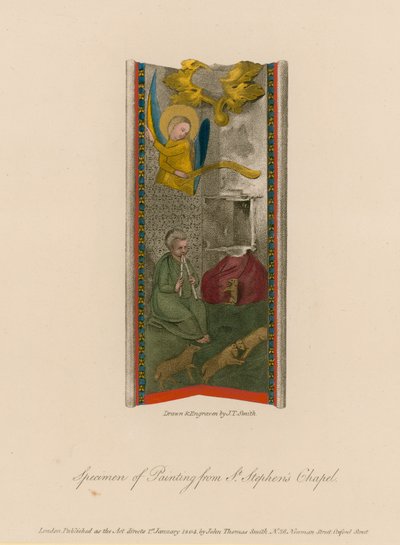 Especímenes de pintura de la Capilla de San Esteban de English School