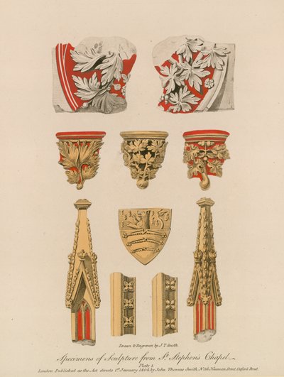 Especímenes de escultura de la Capilla de San Esteban de English School