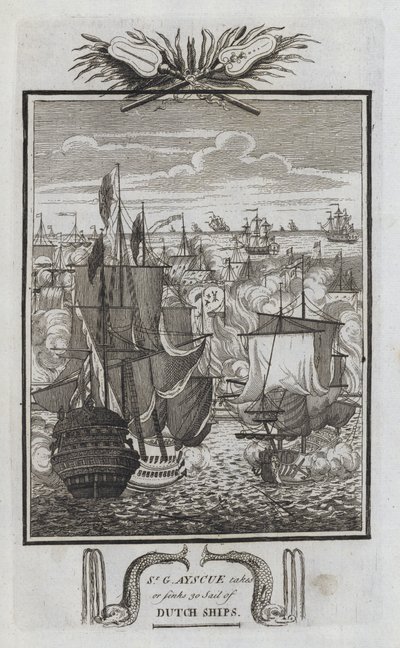 Sir G Ayscue toma o hunde 30 barcos holandeses de English School