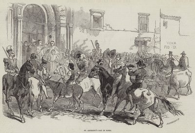 Día de San Antonio en Roma (grabado) de English School
