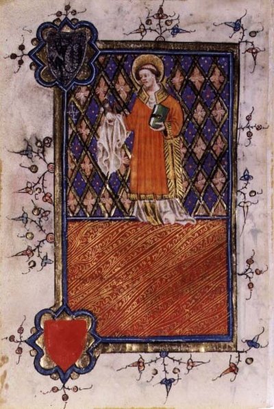 San Bernabé, de un libro de horas, c.1400-40 de English School