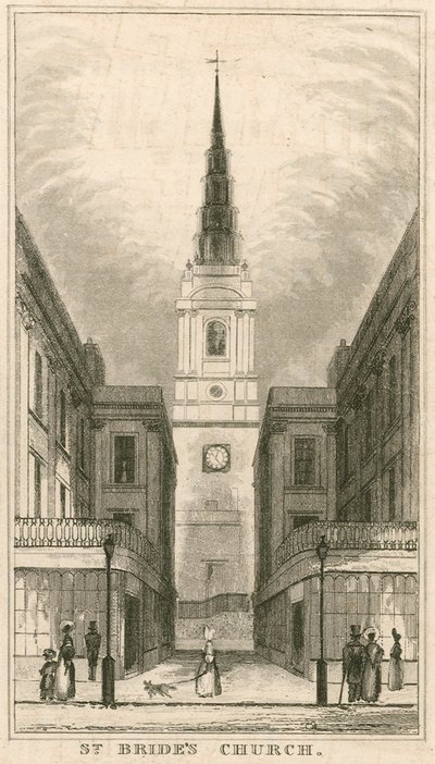 Iglesia de St Brides, Fleet Street, Londres de English School