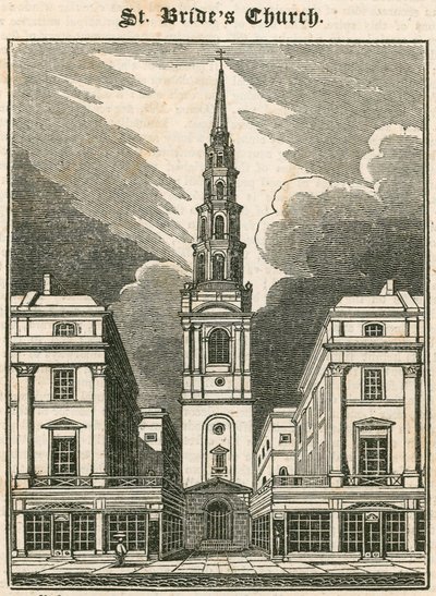 Iglesia de St Brides, Fleet Street, Londres de English School