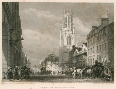 Iglesia de St Dunstans, Fleet Street, Londres de English School
