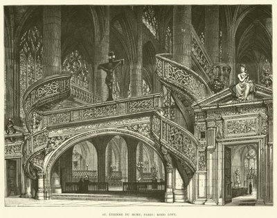 St Etienne du Mont, París, Rood Loft (grabado) de English School