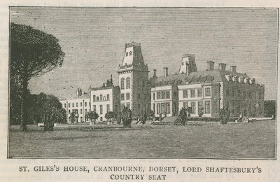 Casa de St Giles, Cranbourne, Dorset, residencia de campo de Lord Shaftesbury de English School