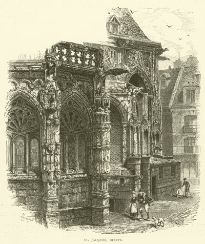 St Jacques, Dieppe (grabado) de English School