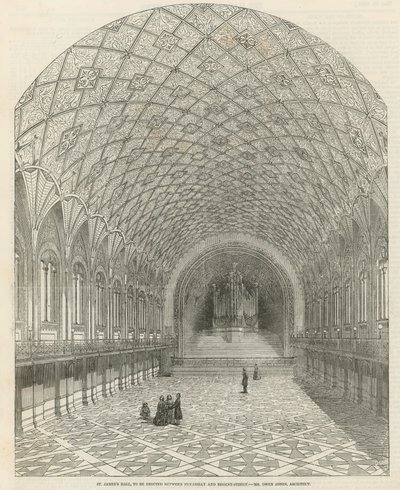 St Jamess Hall, a ser erigido entre Picadilly y Regent Street de English School