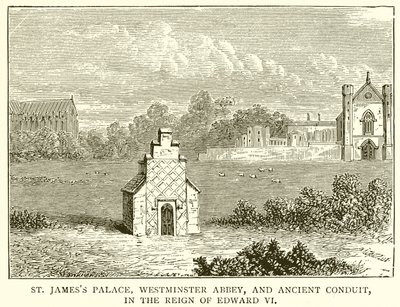 Palacio de St. James, Abadía de Westminster y Conducción Antigua, en el reinado de Eduardo VI de English School