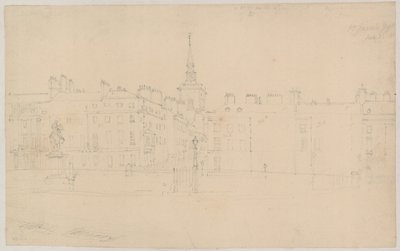 St Jamess Square, Londres; boceto original a lápiz de English School