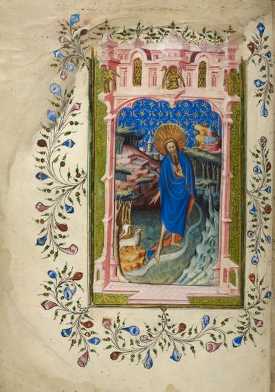 San Juan Bautista, con Agnus Dei 1405-10 (color sobre pergamino) de English School