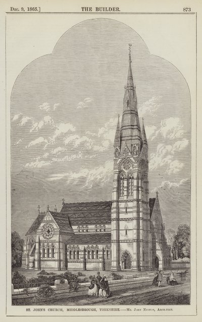 Iglesia de San Juan, Middlesbrough, Yorkshire, Sr. John Norton, Arquitecto de English School