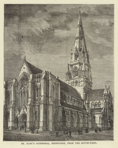 Catedral de St Mary, Edimburgo, desde el suroeste de English School