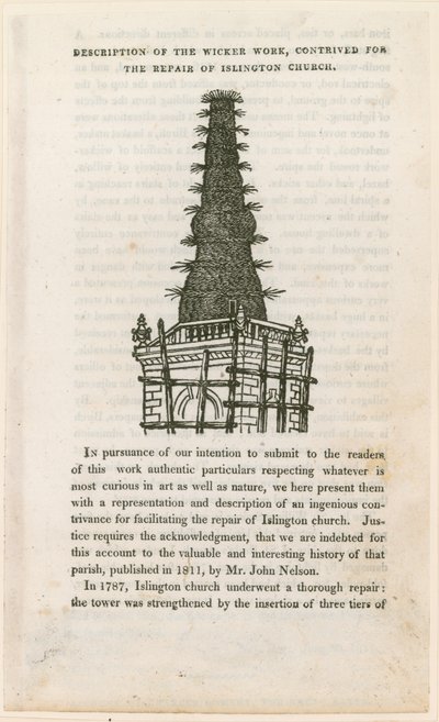 Iglesia de Santa María, Islington (vieja iglesia), Andamio de mimbre de English School