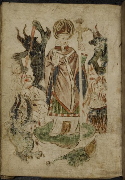 San Patricio rodeado de demonios de English School