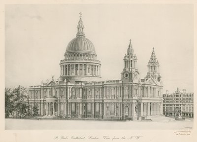 Catedral de San Pablo, Londres, vista desde el noroeste de English School