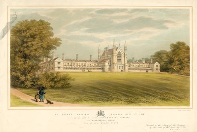 Hospital de San Pedro fundado el 2 de octubre de 1618, reconstruido por la Compañía de Pescaderos en Wandsworth, Surrey de English School