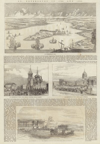 San Petersburgo en 1706 y 1856 de English School