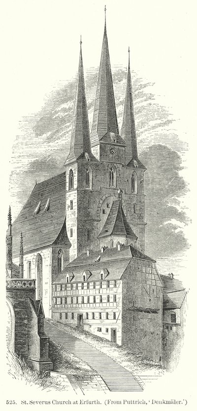 Iglesia de San Severo en Erfurth (grabado) de English School