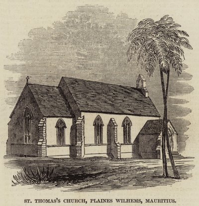Iglesia de Santo Tomás, Plaines Wilhems, Mauricio (grabado) de English School