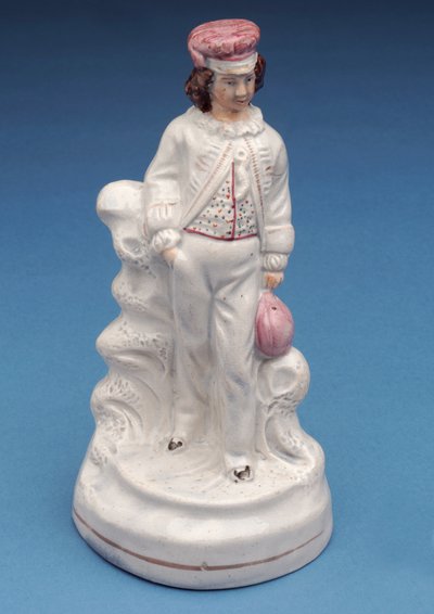 Figura de Staffordshire de un niño de la Escuela de Rugby, c.1860 de English School