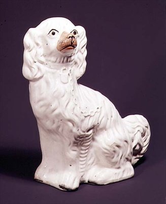 Figura de perro de Staffordshire, mediados del siglo XIX de English School