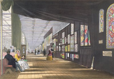 Galería de Vidrieras, de Imágenes Comprensivas de la Gran Exposición de 1851 de Dickinson, publicada en 1854 de English School