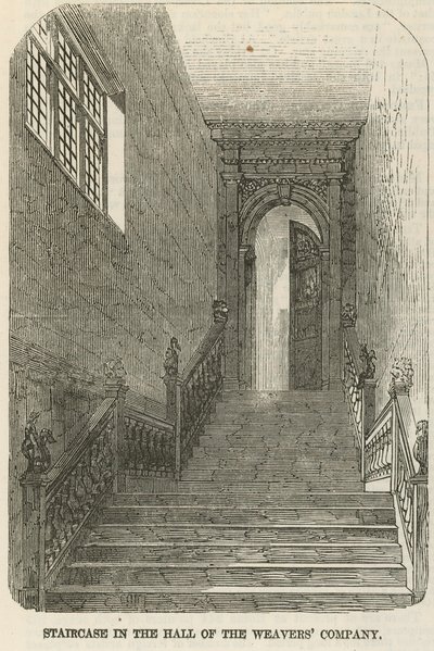 Escalera en el salón de la Compañía de Tejedores de English School