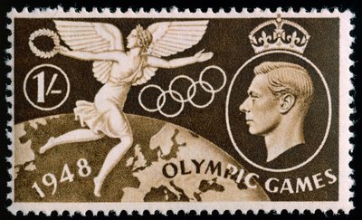 Sello conmemorativo de los Juegos Olímpicos de Londres 1948 de English School