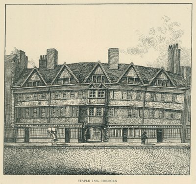Staple Inn, Holborn (litografía) de English School