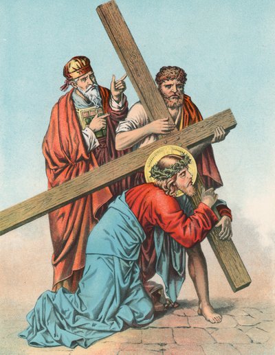 Estación III Jesús cae por primera vez bajo la cruz de English School