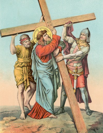 Estación II Cristo toma la cruz sobre su hombro de English School