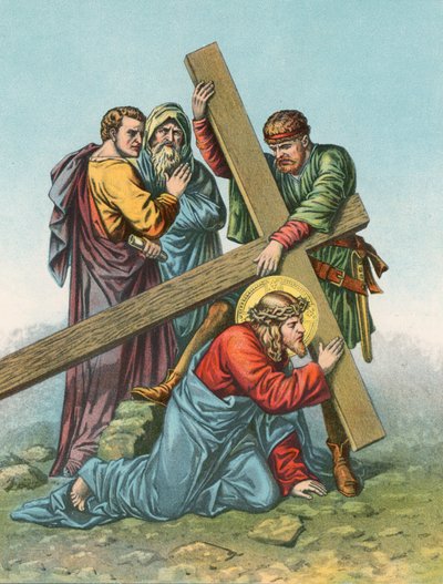 Estación VII Jesús cae bajo la cruz por segunda vez de English School