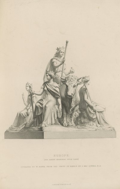Estatua que representa Europa que adorna el Albert Memorial de English School