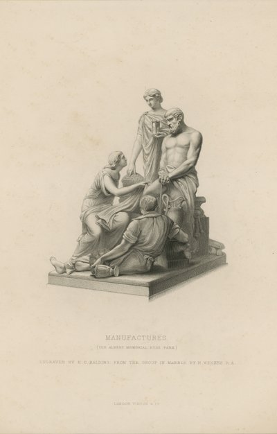 Estatua que representa las Manufacturas que adorna el Albert Memorial de English School