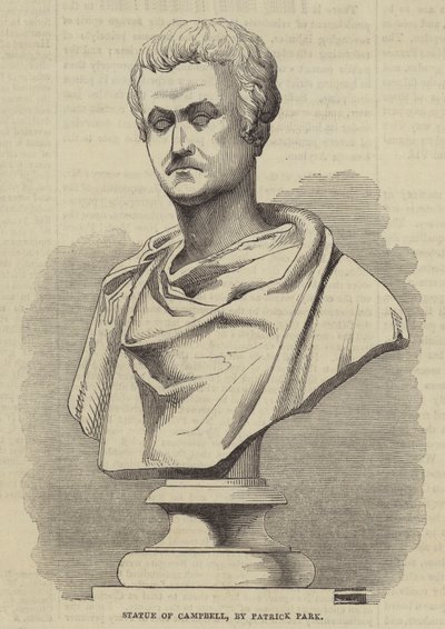 Estatua de Campbell, por Patrick Park (grabado) de English School