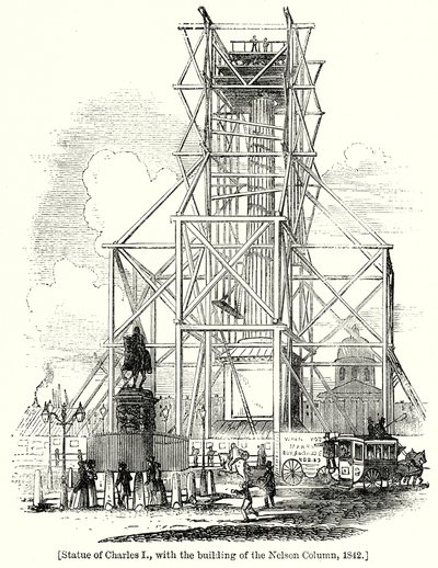 Estatua de Carlos I, con la construcción de la Columna Nelson de English School