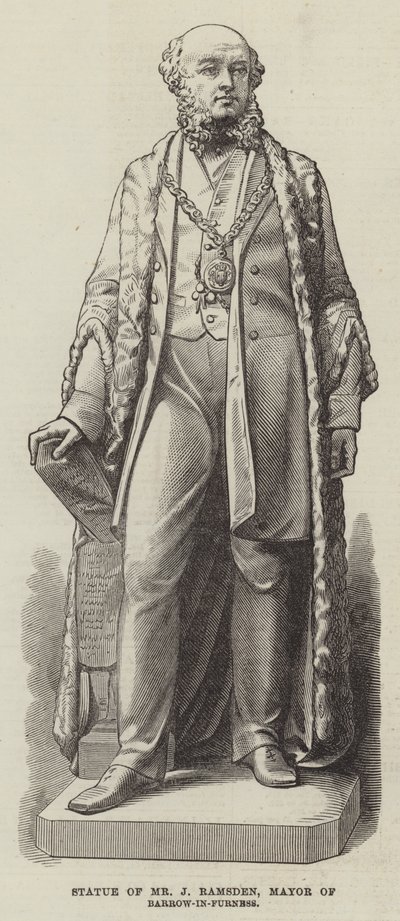 Estatua del Sr. J Ramsden, Alcalde de Barrow-in-Furness de English School