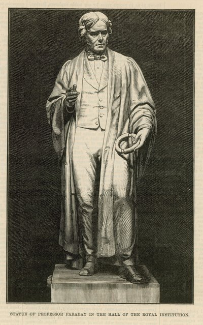Estatua del Profesor Faraday en el salón de la Royal Institution de English School