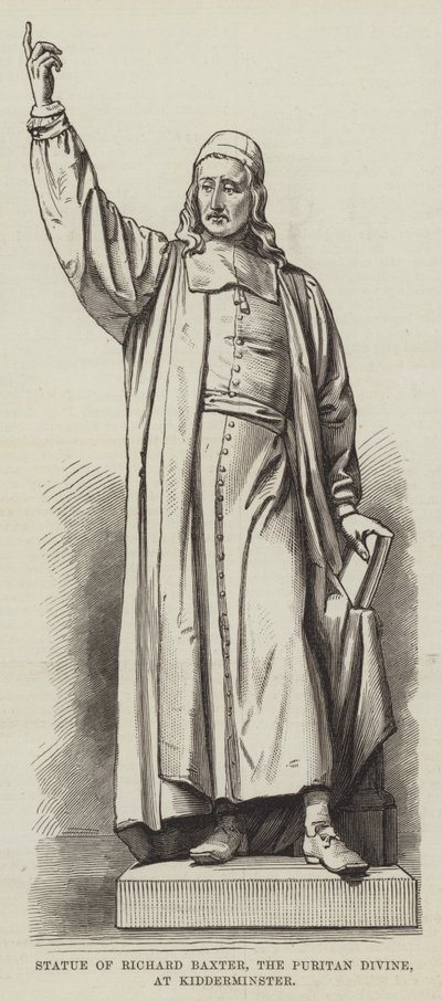 Estatua de Richard Baxter, el divino puritano, en Kidderminster (grabado) de English School
