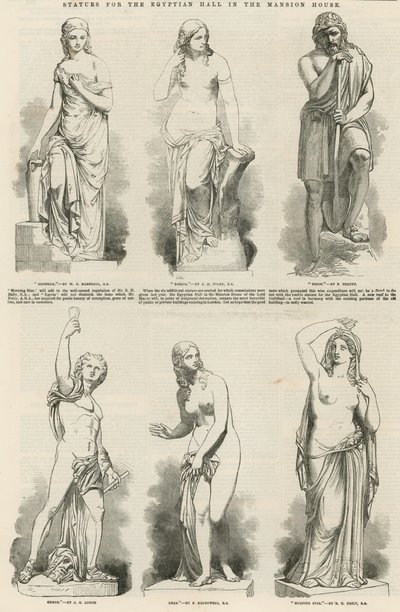 Estatuas para el Salón Egipcio en la Mansion House de English School