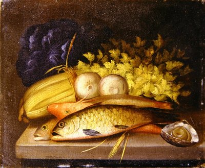 Naturaleza muerta de peces, c.1840 de English School