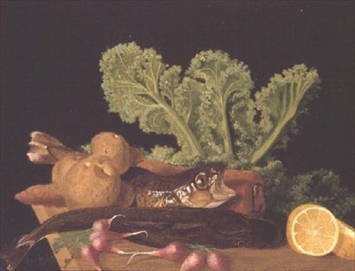 Bodegón de verduras y pescado de English School